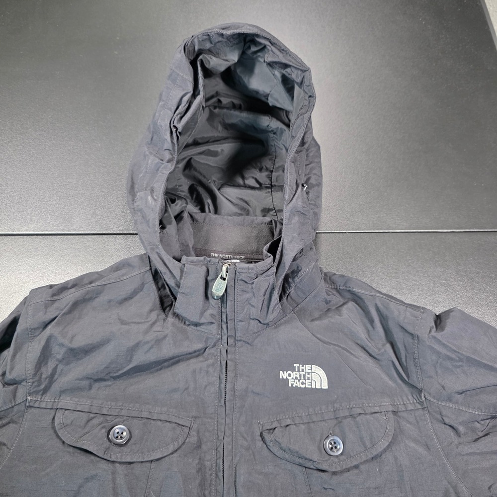 The North Face Womens HyVent Belted Rain Jacket Black Hooded Size S/ M Full Zip - Picture 5 of 11
